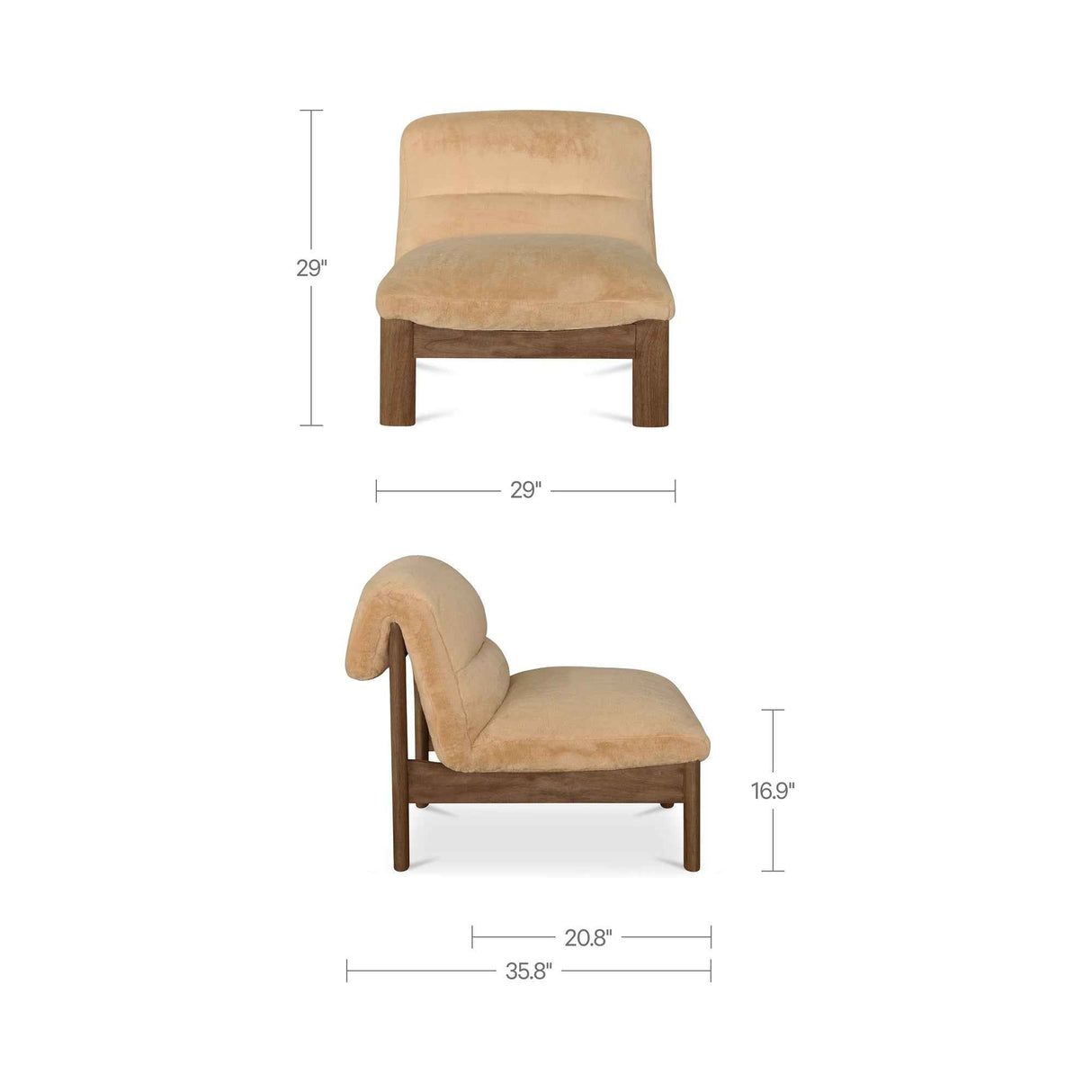 Pierce Beige/Brown Faux Fur Accent Chair by Moe's Home at Eve Furniture