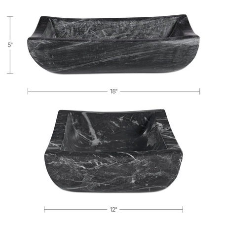 Piero Black Basin Marble Bowl by MOES at Eve Furniture