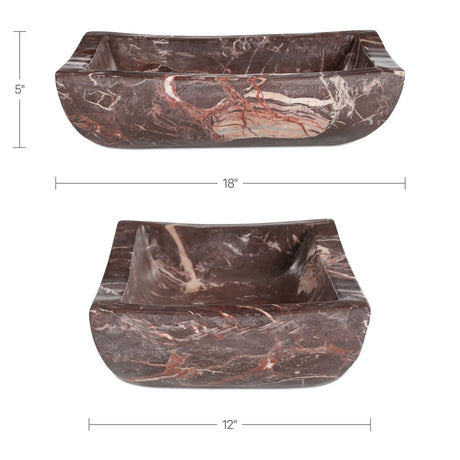 Piero Deep Red Marble Basin by MOES at Eve Furniture