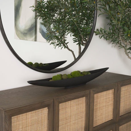 Piero Large Matte Black Metal Decorative Bowl by Mercana at Eve Furniture