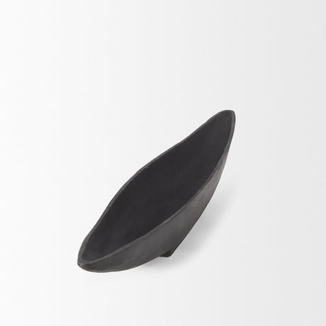 Piero Large Matte Black Metal Decorative Bowl by Mercana at Eve Furniture