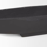 Piero Large Matte Black Metal Decorative Bowl by Mercana at Eve Furniture