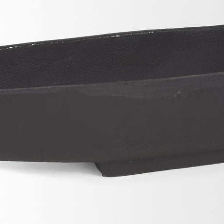 Piero Large Matte Black Metal Decorative Bowl by Mercana at Eve Furniture