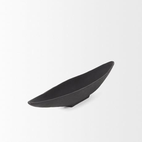 Piero Small Matte Black Metal Decorative Bowl by Mercana at Eve Furniture