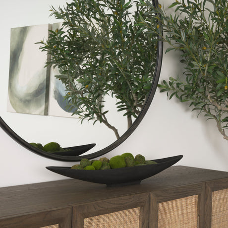 Piero Small Matte Black Metal Decorative Bowl by Mercana at Eve Furniture