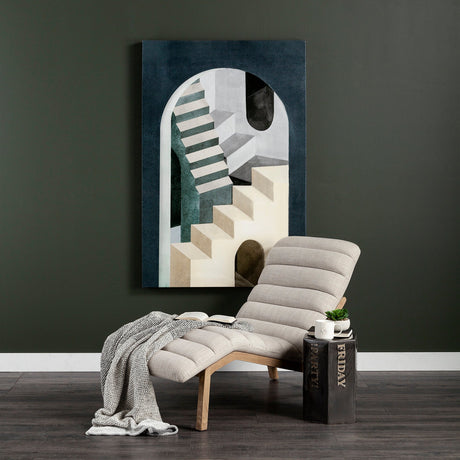 Pierre Beige Fabric Upholstered Armless Chaise Lounge Chair by Mercana at Eve Furniture