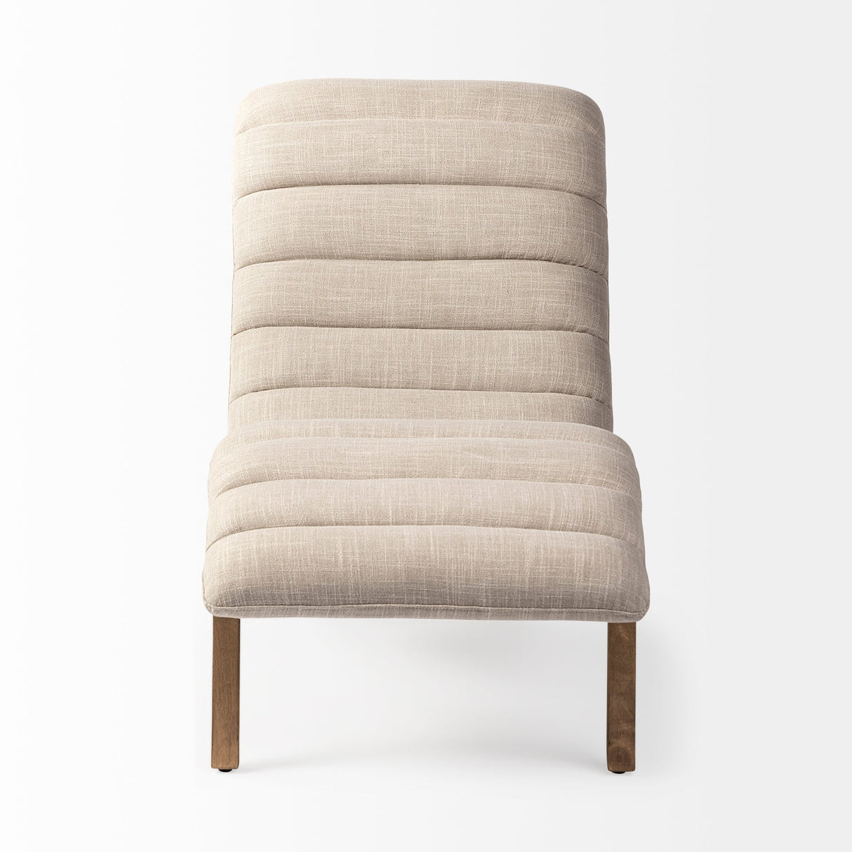 Pierre Beige Fabric Upholstered Armless Chaise Lounge Chair by Mercana at Eve Furniture