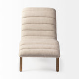 Pierre Beige Fabric Upholstered Armless Chaise Lounge Chair by Mercana at Eve Furniture