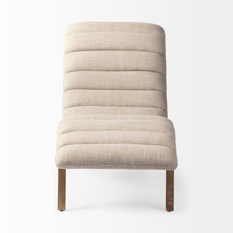 Pierre Beige Fabric Upholstered Armless Chaise Lounge Chair by Mercana at Eve Furniture