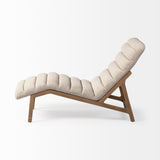 Pierre Beige Fabric Upholstered Armless Chaise Lounge Chair by Mercana at Eve Furniture