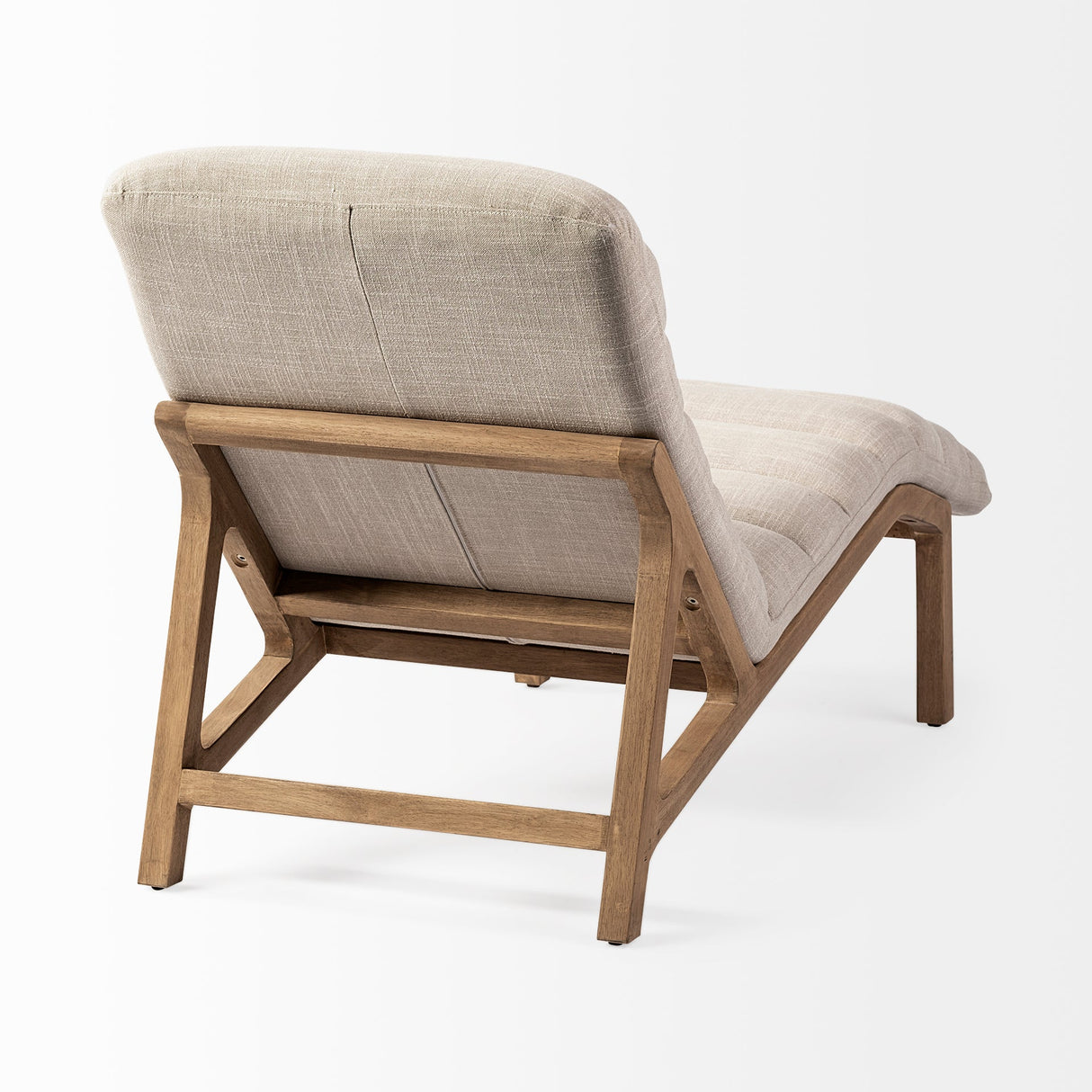 Pierre Beige Fabric Upholstered Armless Chaise Lounge Chair by Mercana at Eve Furniture