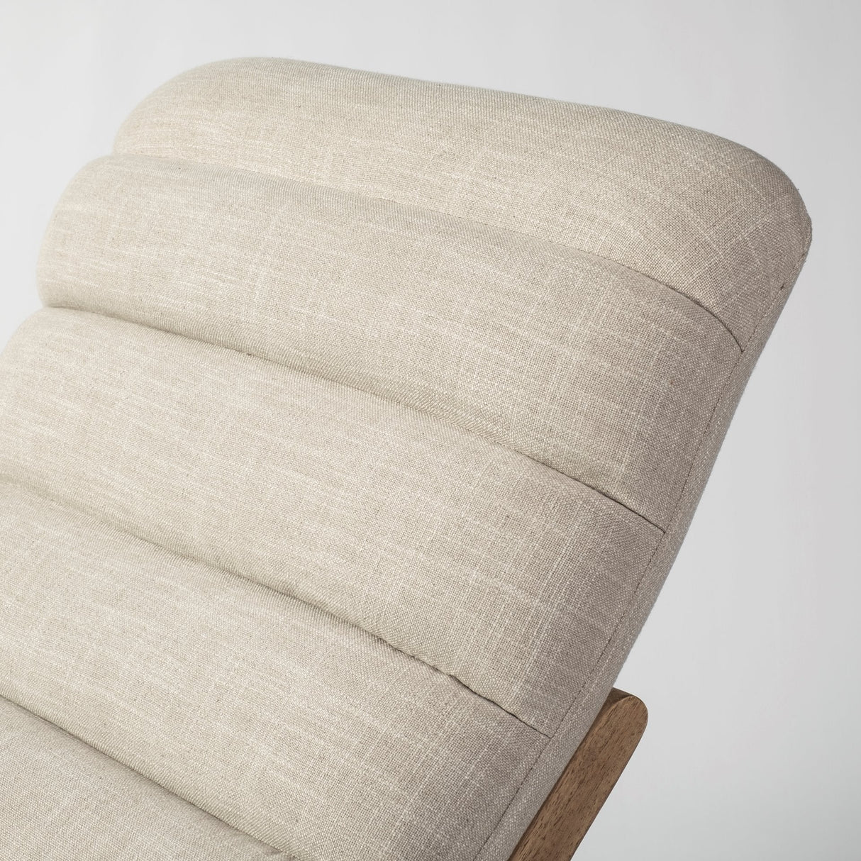 Pierre Beige Fabric Upholstered Armless Chaise Lounge Chair by Mercana at Eve Furniture