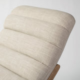 Pierre Beige Fabric Upholstered Armless Chaise Lounge Chair by Mercana at Eve Furniture