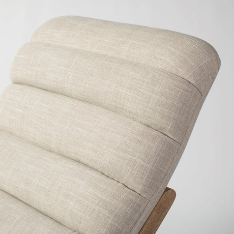 Pierre Beige Fabric Upholstered Armless Chaise Lounge Chair by Mercana at Eve Furniture