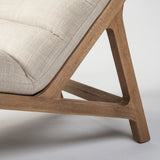 Pierre Beige Fabric Upholstered Armless Chaise Lounge Chair by Mercana at Eve Furniture