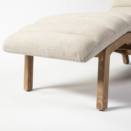 Pierre Beige Fabric Upholstered Armless Chaise Lounge Chair by Mercana at Eve Furniture