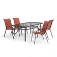 Pierro Red 5-Piece Outdoor Dining Set by Furniture of America at Eve Furniture