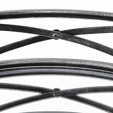Piers (Set of 2) Black Metal Mirrored Round Trays by Mercana at Eve Furniture