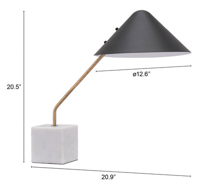 Pike Black & White Table Lamp by Zuomod at Eve Furniture