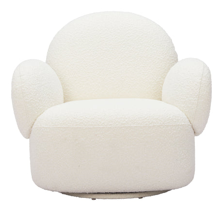 Pilka White Swivel Chair by Zuomod at Eve Furniture