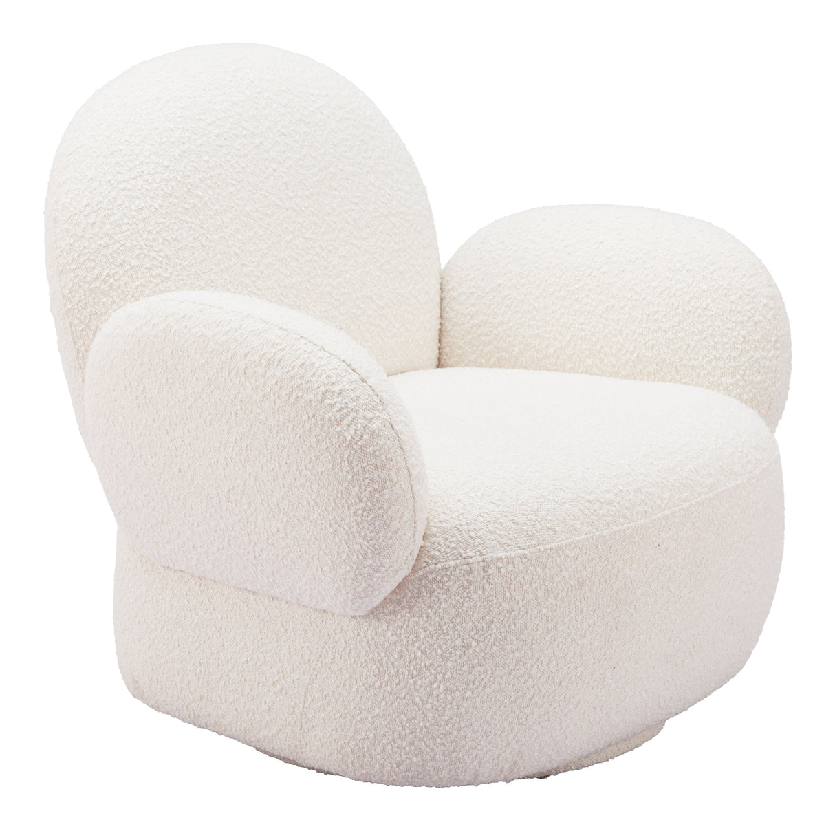 Pilka White Swivel Chair by Zuomod at Eve Furniture