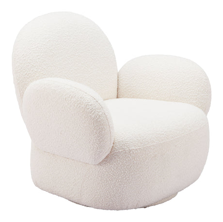 Pilka White Swivel Chair by Zuomod at Eve Furniture