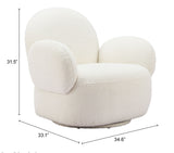 Pilka White Swivel Chair by Zuomod at Eve Furniture