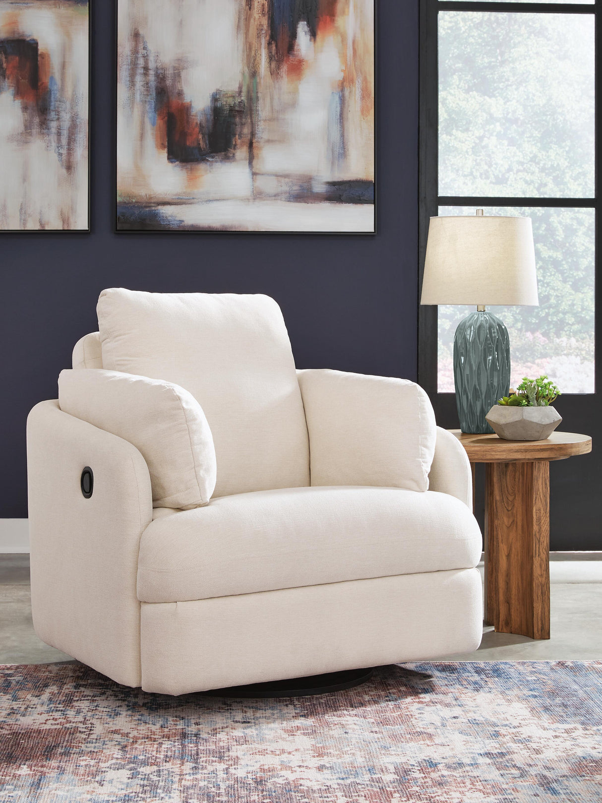 Pillar Peak Oyster Swivel Glider Recliner by Ashley at Eve Furniture