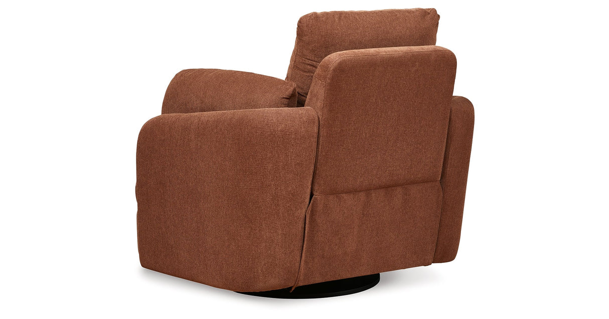 Pillar Peak Spice Swivel Glider Recliner by Ashley at Eve Furniture