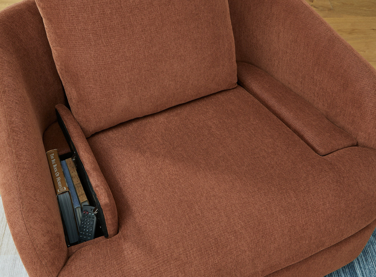 Pillar Peak Spice Swivel Glider Recliner by Ashley at Eve Furniture