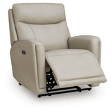 Pincara Bone Power AutoGlide Recliner by Ashley at Eve Furniture