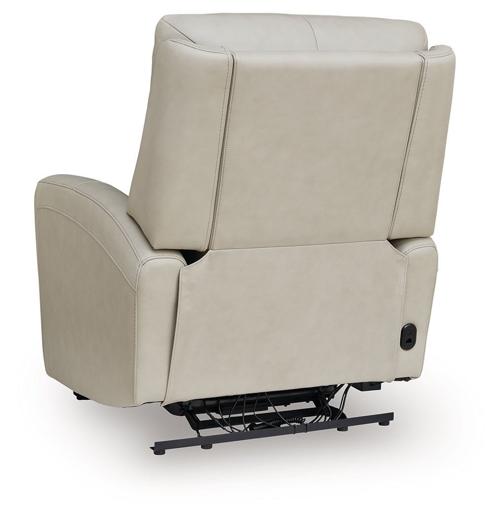 Pincara Bone Power AutoGlide Recliner by Ashley at Eve Furniture