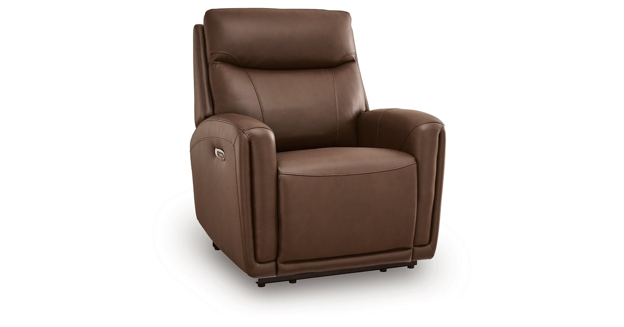 Pincara Umber Power AutoGlide Recliner by Ashley at Eve Furniture