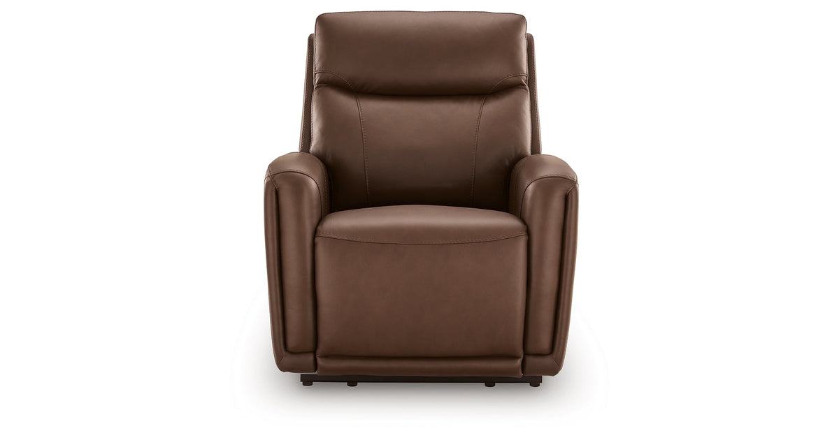 Pincara Umber Power AutoGlide Recliner by Ashley at Eve Furniture