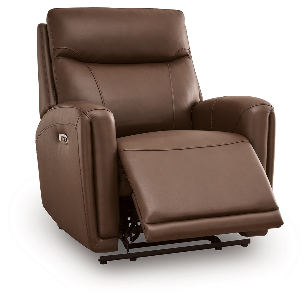 Pincara Umber Power AutoGlide Recliner by Ashley at Eve Furniture