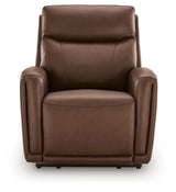 Pincara Umber Power AutoGlide Recliner by Ashley at Eve Furniture