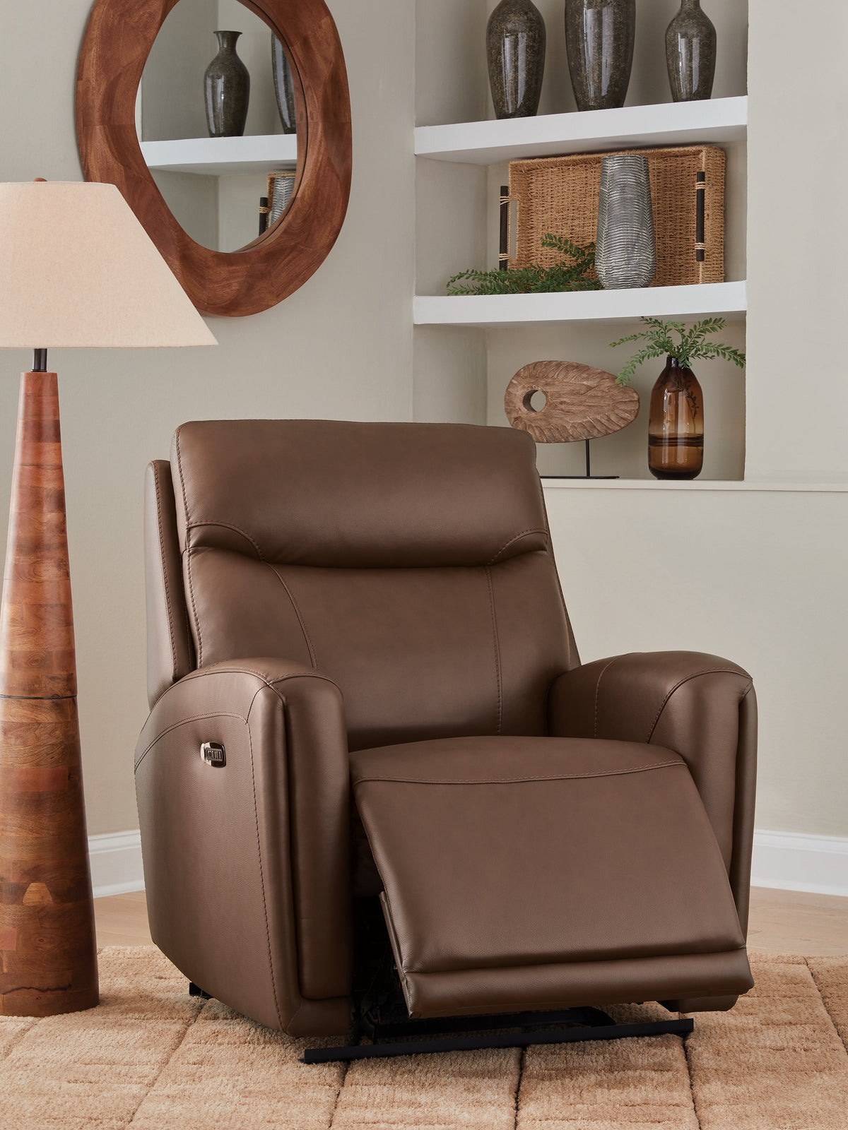 Pincara Umber Power AutoGlide Recliner by Ashley at Eve Furniture