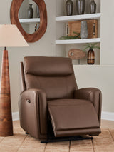 Pincara Umber Power AutoGlide Recliner by Ashley at Eve Furniture