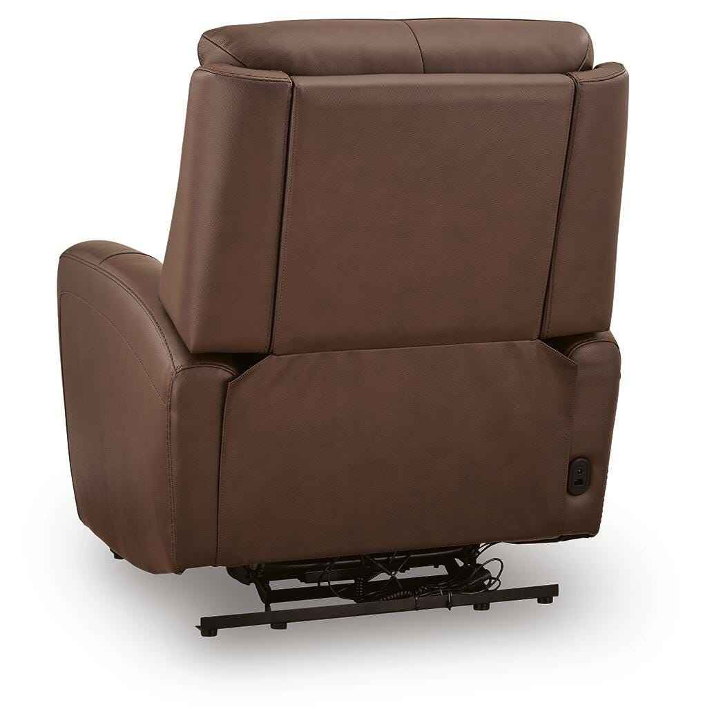 Pincara Umber Power AutoGlide Recliner with Audio System by Ashley at Eve Furniture