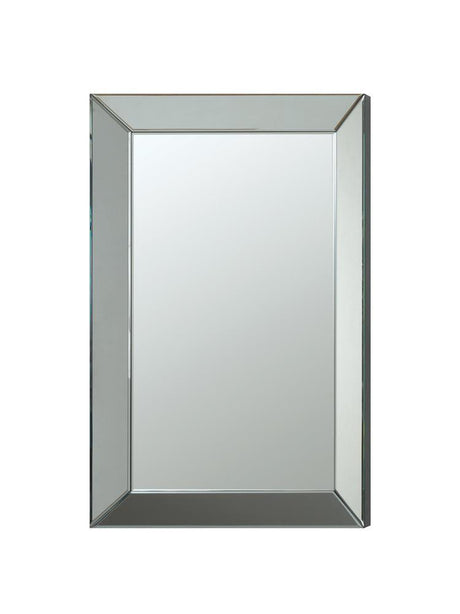 Pinciotti Silver Rectangular Beveled Wall Mirror by Coaster at Eve Furniture