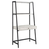 Pinckard Gray Stone Herringbone/Black 1-Drawer Ladder Desk