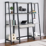 Pinckard Gray Stone Herringbone/Black 3-Piece Ladder Desk Set