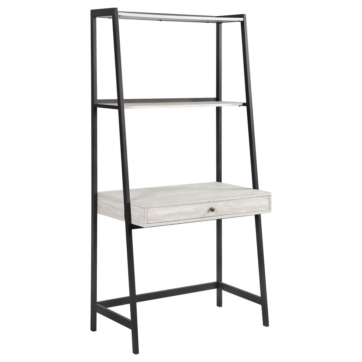 Pinckard Gray Stone Herringbone/Black 3-Piece Ladder Desk Set