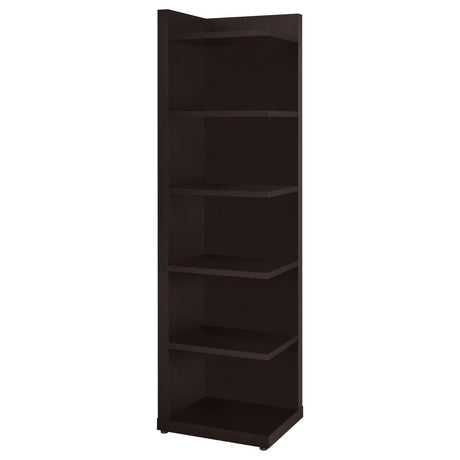 Pinckard Cappuccino 6-Tier Corner Bookcase by Coaster at Eve Furniture