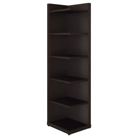 Pinckard Cappuccino 6-Tier Corner Bookcase by Coaster at Eve Furniture