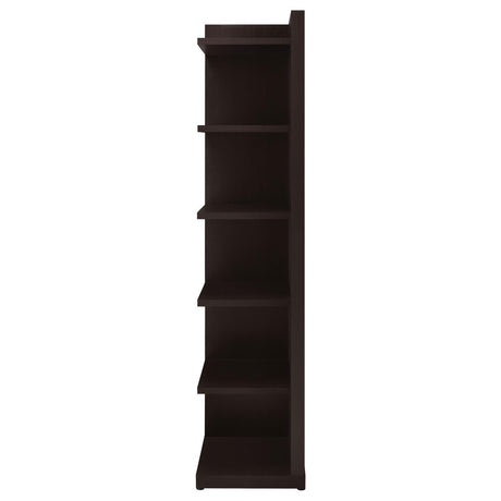 Pinckard Cappuccino 6-Tier Corner Bookcase by Coaster at Eve Furniture