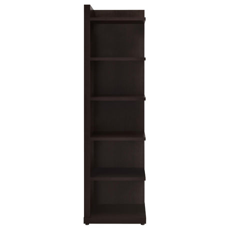 Pinckard Cappuccino 6-Tier Corner Bookcase by Coaster at Eve Furniture