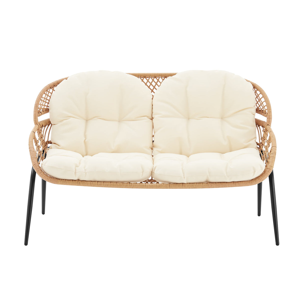 Pine 4-Piece Patio Conversation Set in Cream by Manhattan Comfort at Eve Furniture