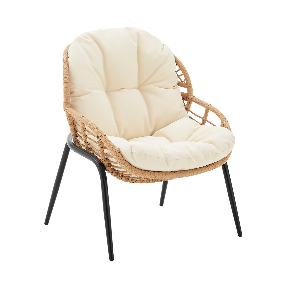 Pine 4-Piece Patio Conversation Set in Cream by Manhattan Comfort at Eve Furniture