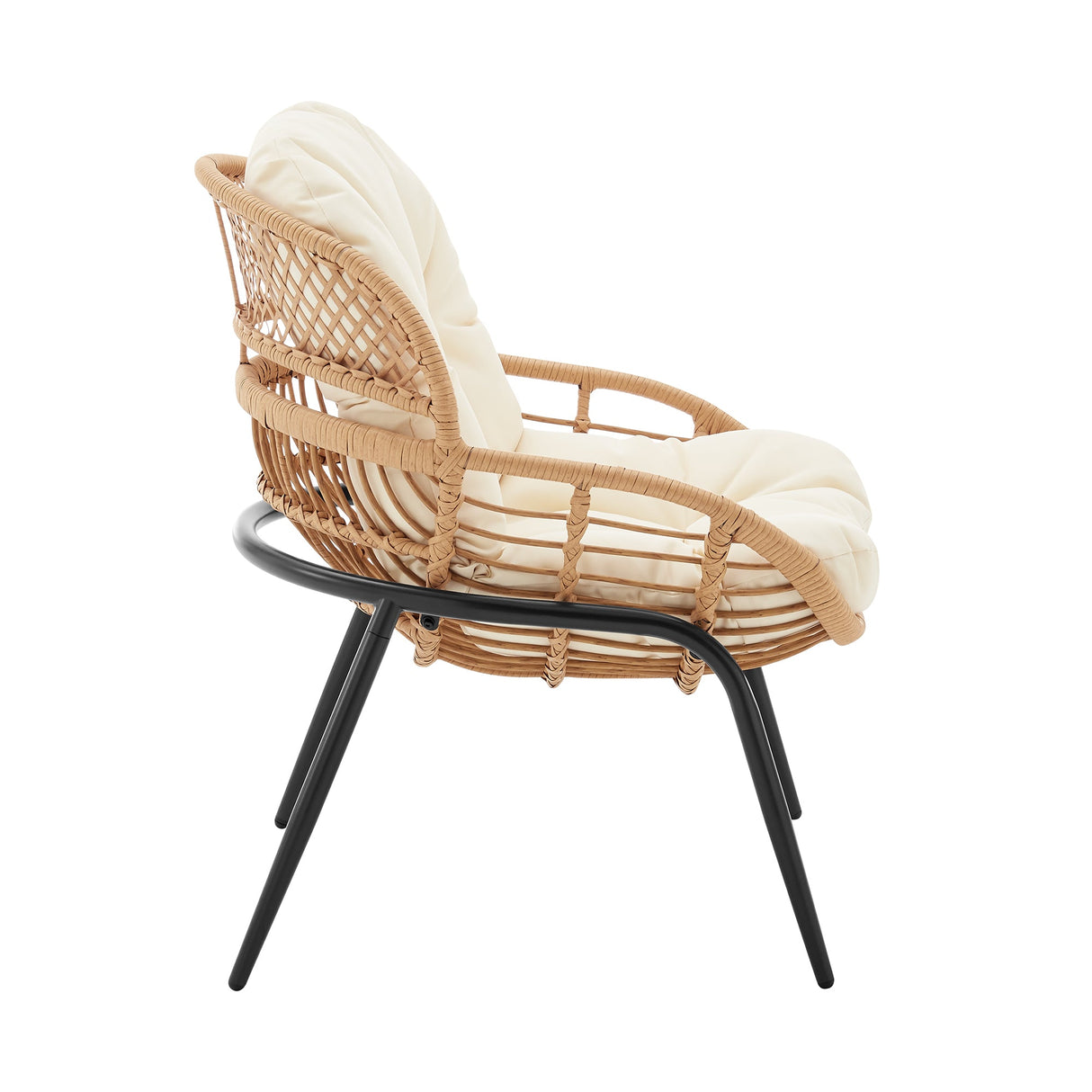 Pine 4-Piece Patio Conversation Set in Cream by Manhattan Comfort at Eve Furniture